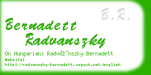 bernadett radvanszky business card